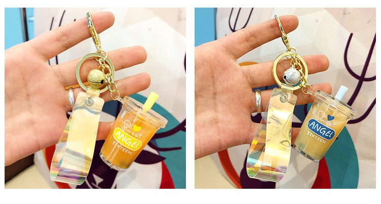 Milk Tea Cup Quicksand Keychain