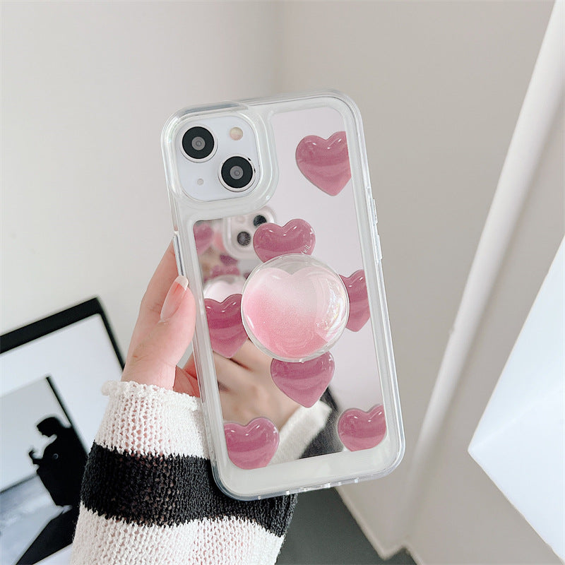 Pink Heart Mirror Phone Case