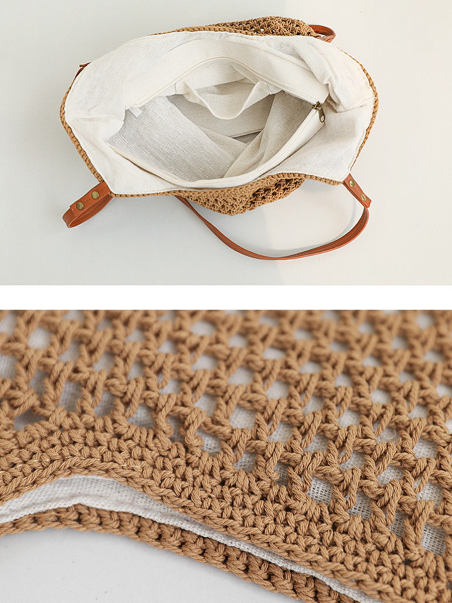 Summer Vintage Knitted Large Capacity Shoulder Bag
