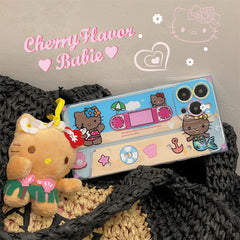 Kawaii Tanned Cat Magnetic Tape Holder Phone Case