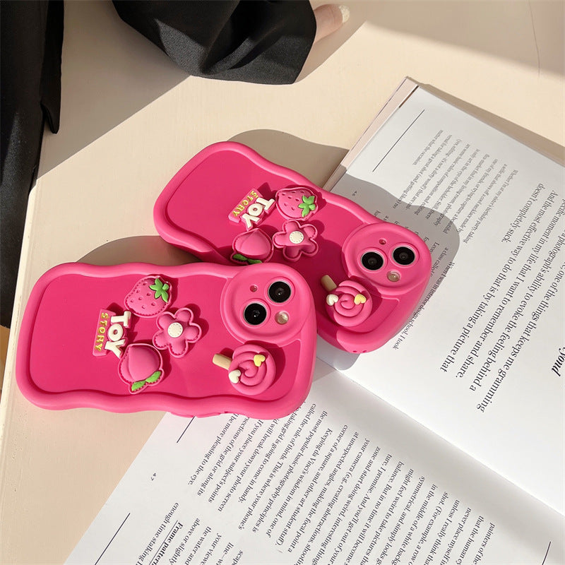 Cute 3D Strawberry Lollipop Phone Case