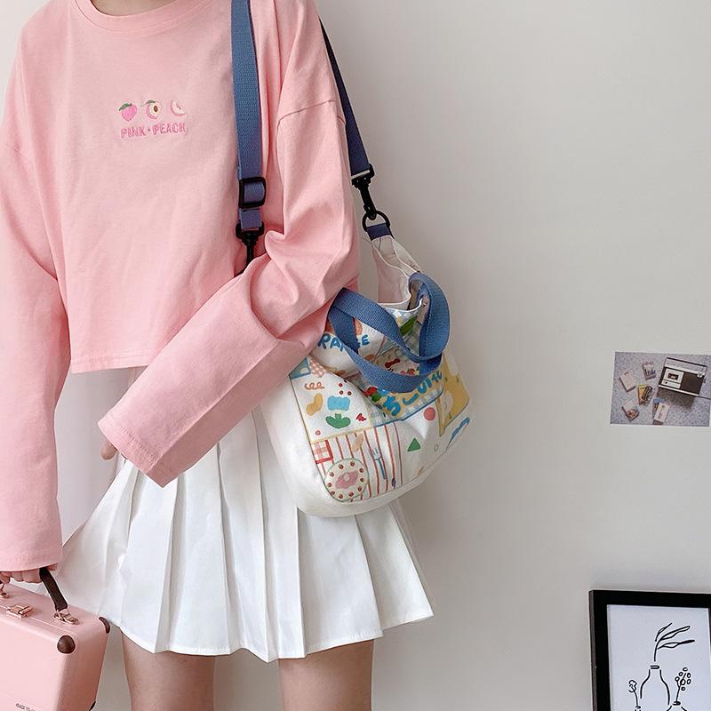 Cute Printed Illustration Canvas Bag