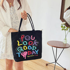 Rainbow Colored Alphabet Smiley Shoulder Bag