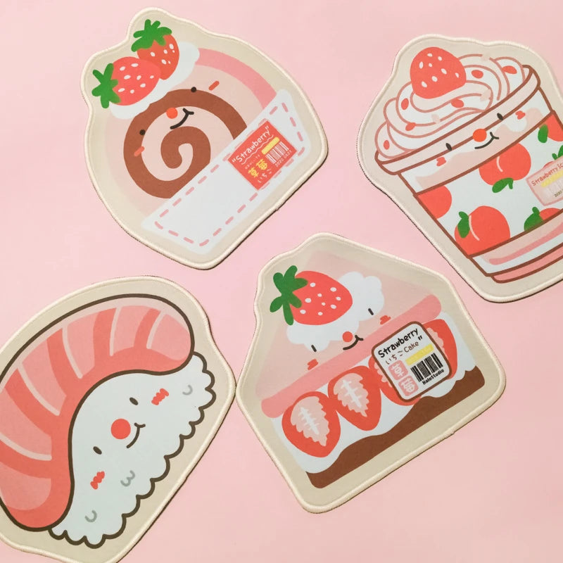 Cute Strawberry Cake Sushi Mouse Pad