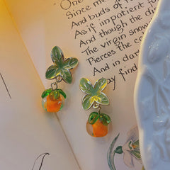 Persimmon Yellow Glass Earrings