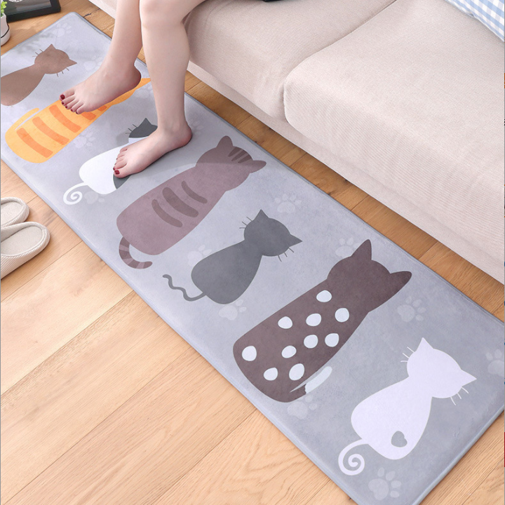 Flannel Cartoon Cat Paw Carpet