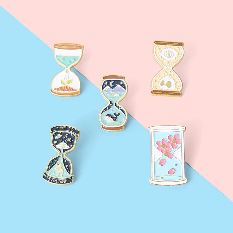 Time Hourglass Shape Pins