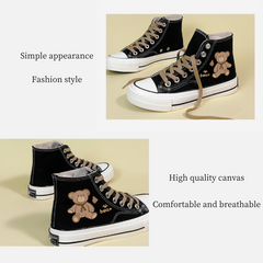 Cute Bear High Top Casual Canvas Shoes