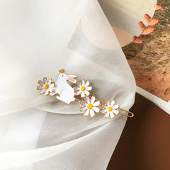 Cute Little Daisy Bunny Hair Clips