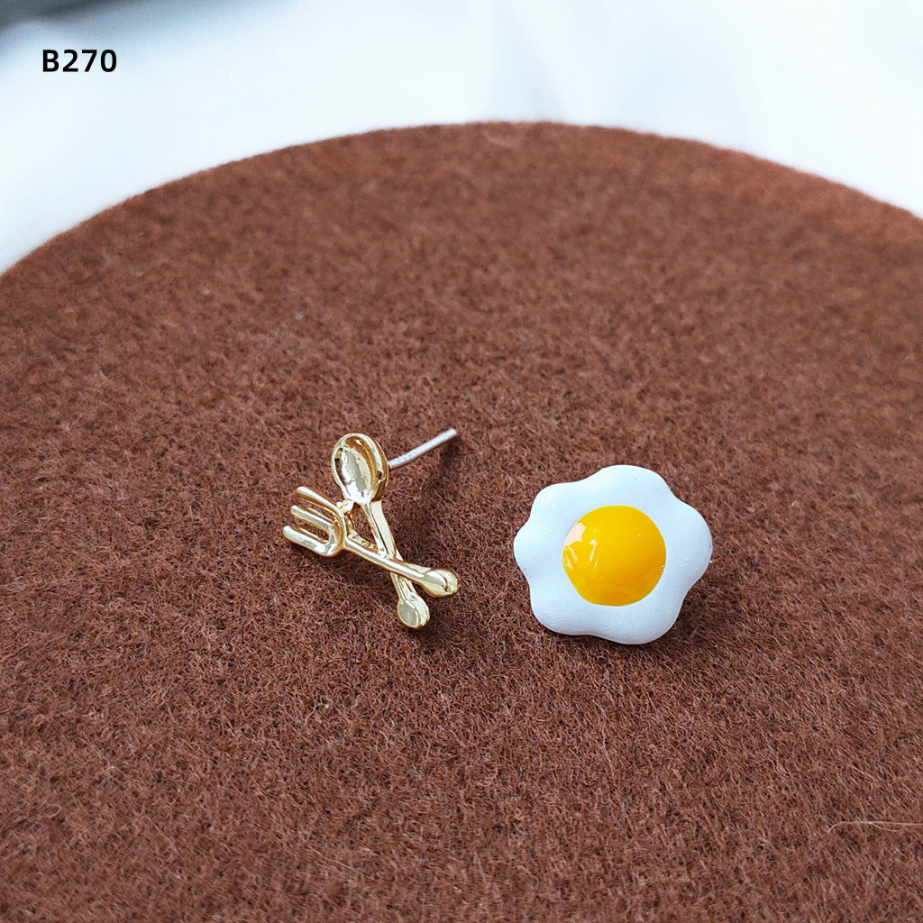 Bird's Nest Poached Egg Earrings