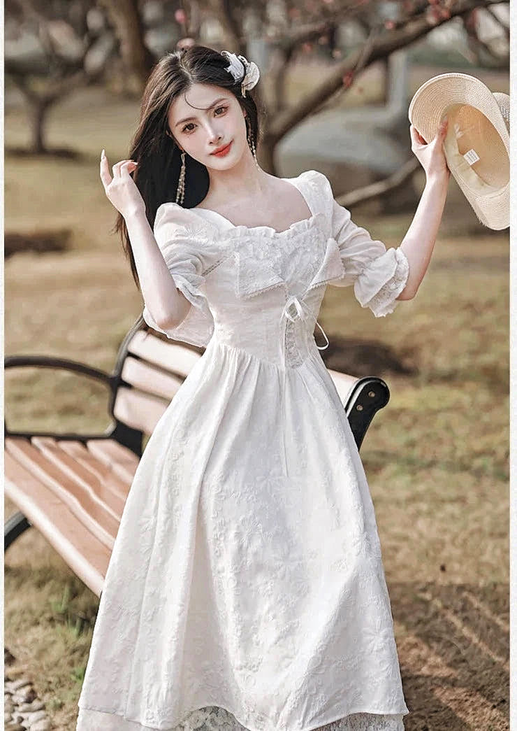 Angelic Daydream Vintage-Style White Princesscore Dress