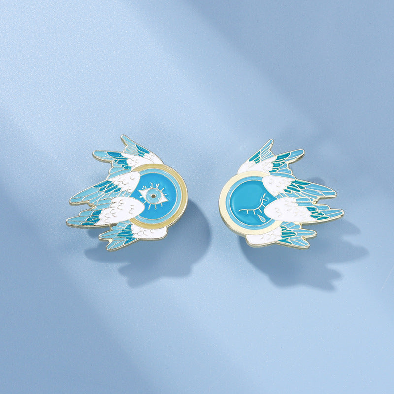 Cartoon Wings Feather Eyes Pins