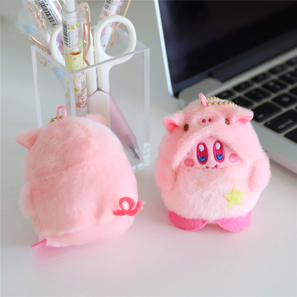 Cute Anime Pink Plush Pendant