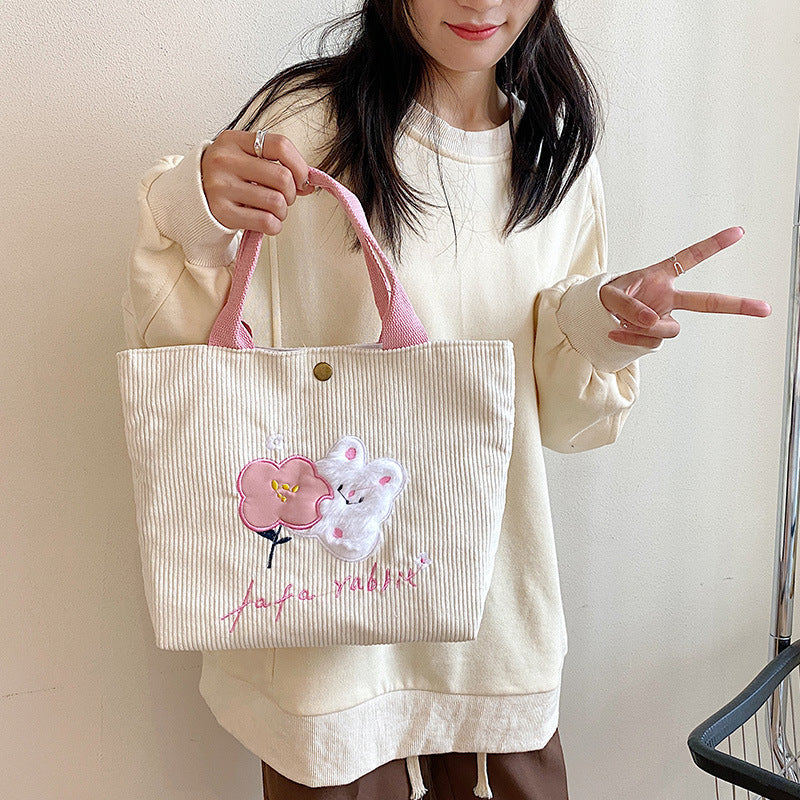 Rabbit Flower Tote Bag