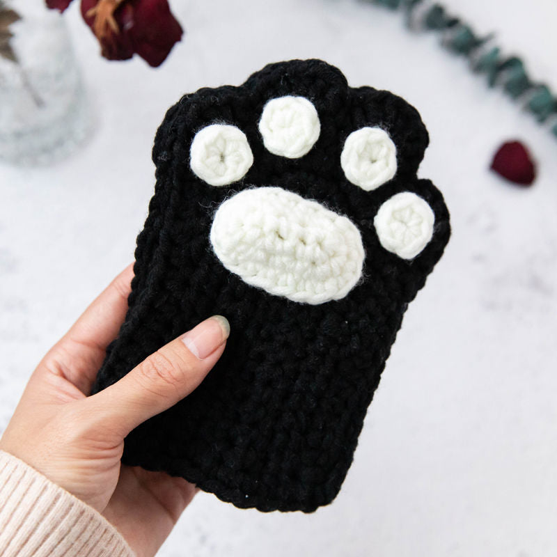 Diy Kawaii Half Finger Cat Claw Gloves