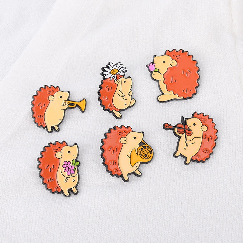 Cartoon Cute Hedgehog Pins