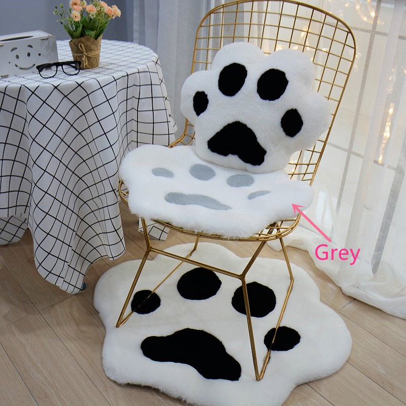 Cute Cat Paw Plush Cushion Carpet