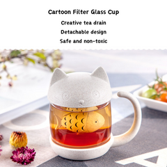 Kawaii Cartoon Cat Filtered Water Cup