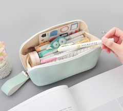 PU Solid Color Pencil Case