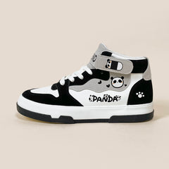 Cute Panda Casual High Top Skate Shoes