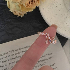 Kawaii Flower Adjustable Pinky Ring