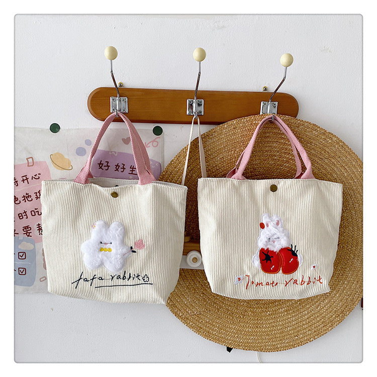 Rabbit Flower Tote Bag