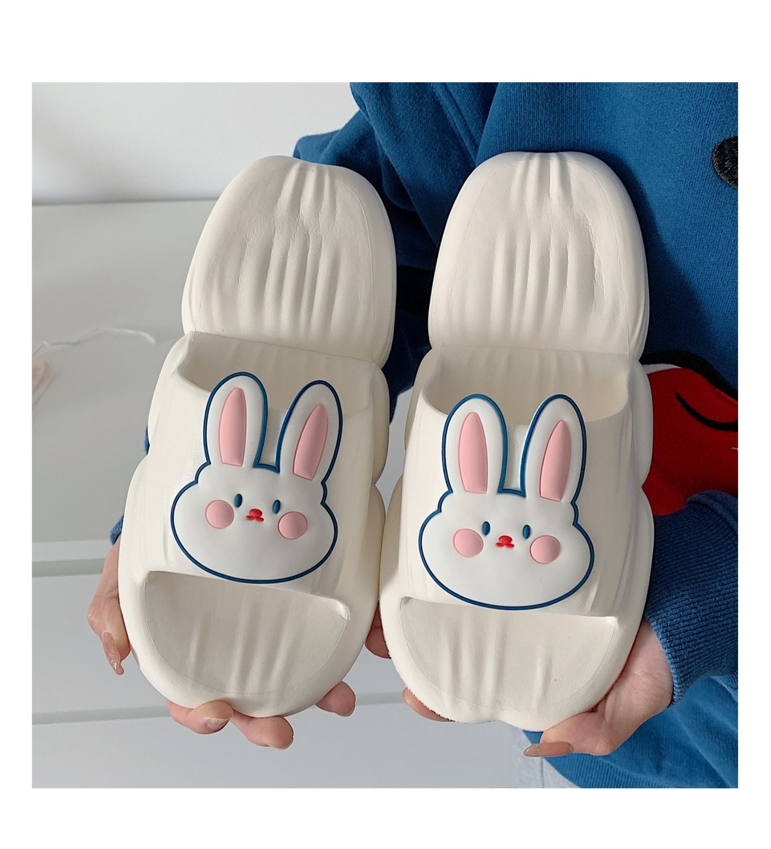 Summer Cute Front Bunny Stripe Slippers