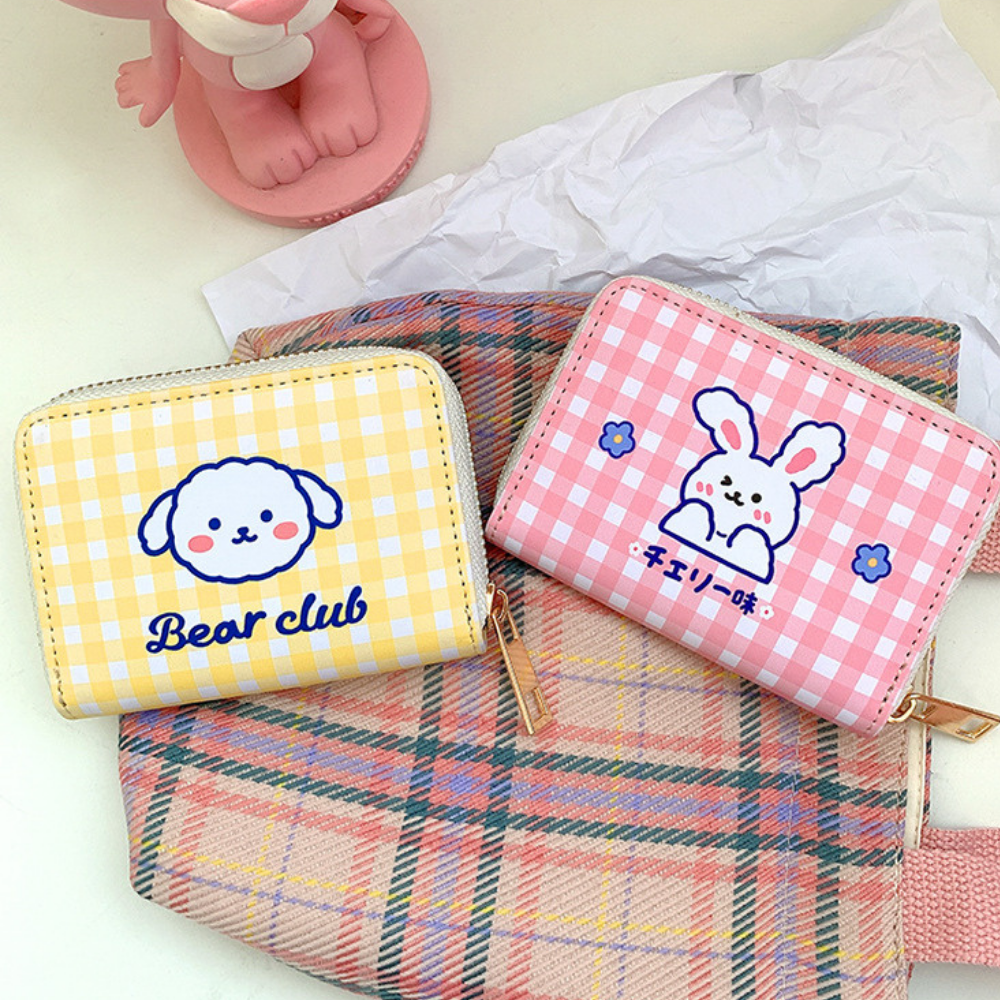 Cute Club Check Coin Purse