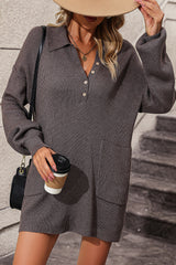 Long Sleeve Sweater Dress with Pockets
