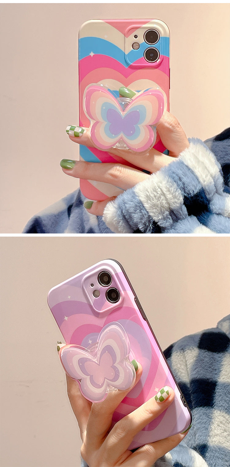 Butterfly Heart Contrast Color Phone Case