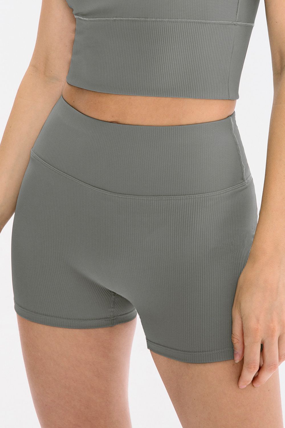 Slim Fit Wide Waistband Shorts