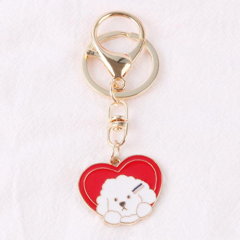 Girly Heart Artist Dog Keychain