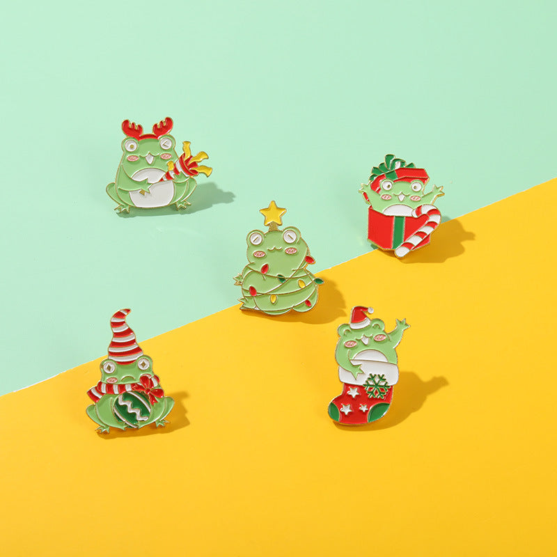 Cute Frog Christmas Series Pins