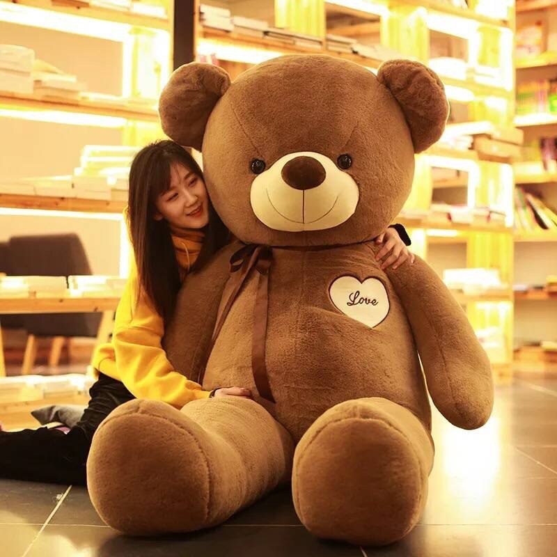 100-200cm America Giant Teddy Bear Plush Toys Soft Teddy Bear Outer Skin Coat Popular Birthday&amp;Valentine's Gifts Girls Kid's Toy