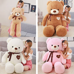 100cm-200c Semi-finished With  Zipper Teddy Bear Skin Plush Toy Doll Shell Crust DIY Good Quality Girlfriend Gift with Heart