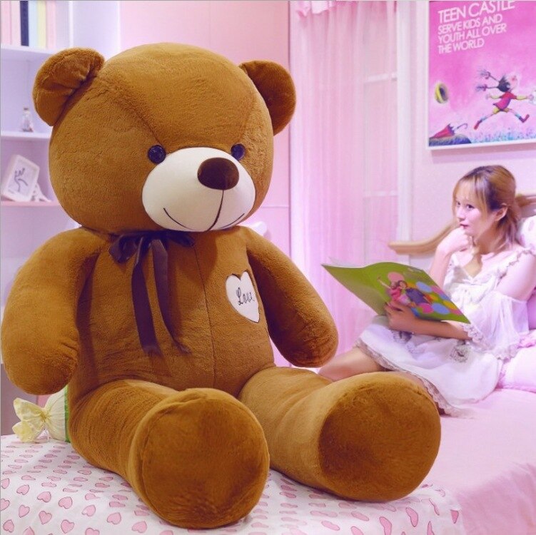 100cm-200c Semi-finished With  Zipper Teddy Bear Skin Plush Toy Doll Shell Crust DIY Good Quality Girlfriend Gift with Heart