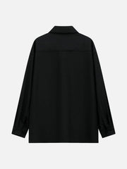 Big Pocket Zip Up Long Sleeve Shirt
