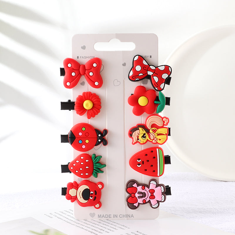 10Pcs Hair Clip Set Hairpins Cartoon Hair Band