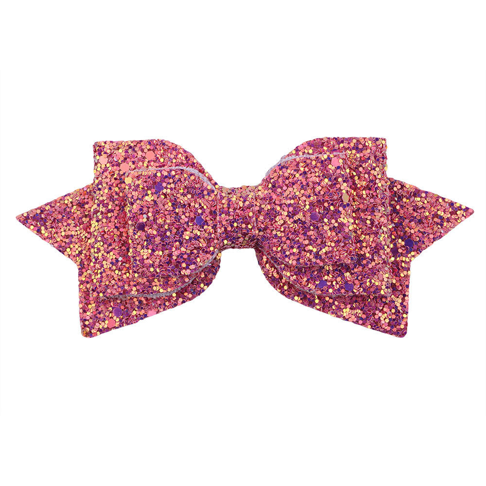 1Piece 5 Inch Baby Girl Big Glitter Hair Bow Kids