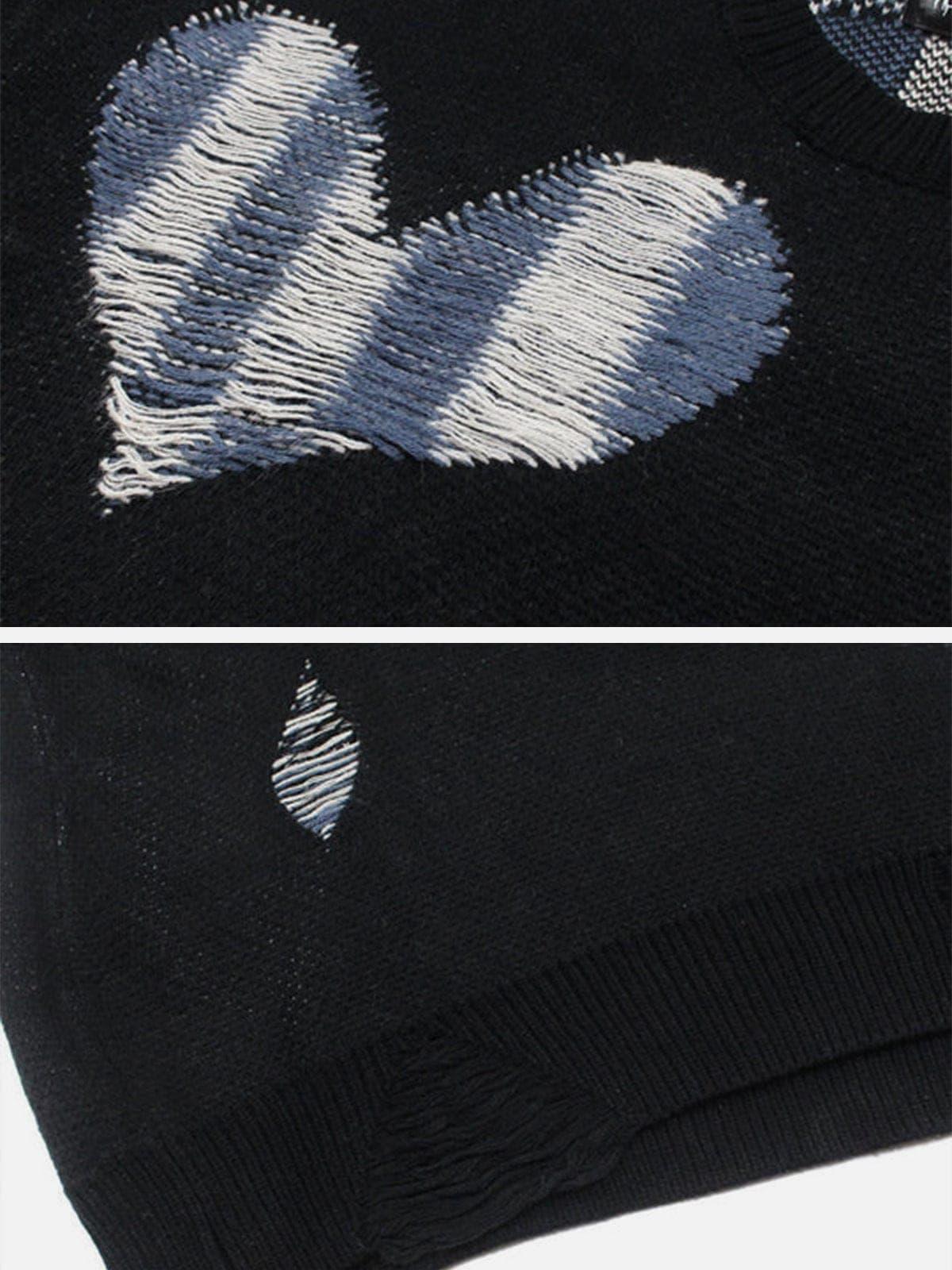 Dark Love Ripped Knitted Sweater