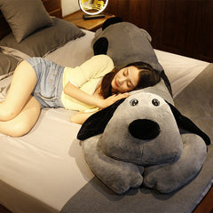 110-130CM Giant Size Soft Lying Dog Plush Toys Stuffed Animal Sleep Cushion Pillow Dolls for Children Baby Birthday Xmas Gifts