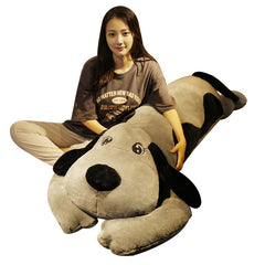 110-130CM Giant Size Soft Lying Dog Plush Toys Stuffed Animal Sleep Cushion Pillow Dolls for Children Baby Birthday Xmas Gifts