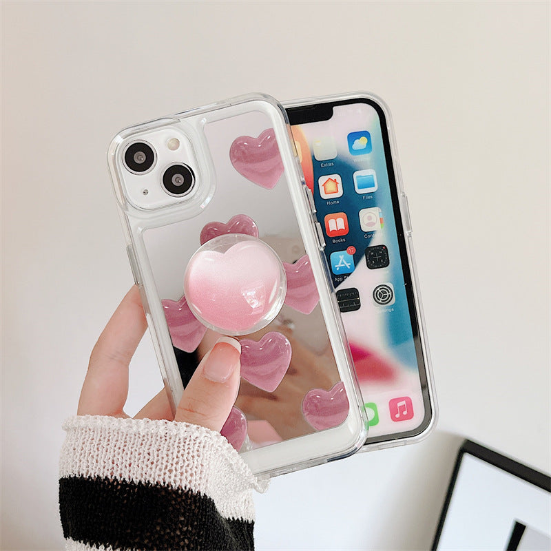 Pink Heart Mirror Phone Case