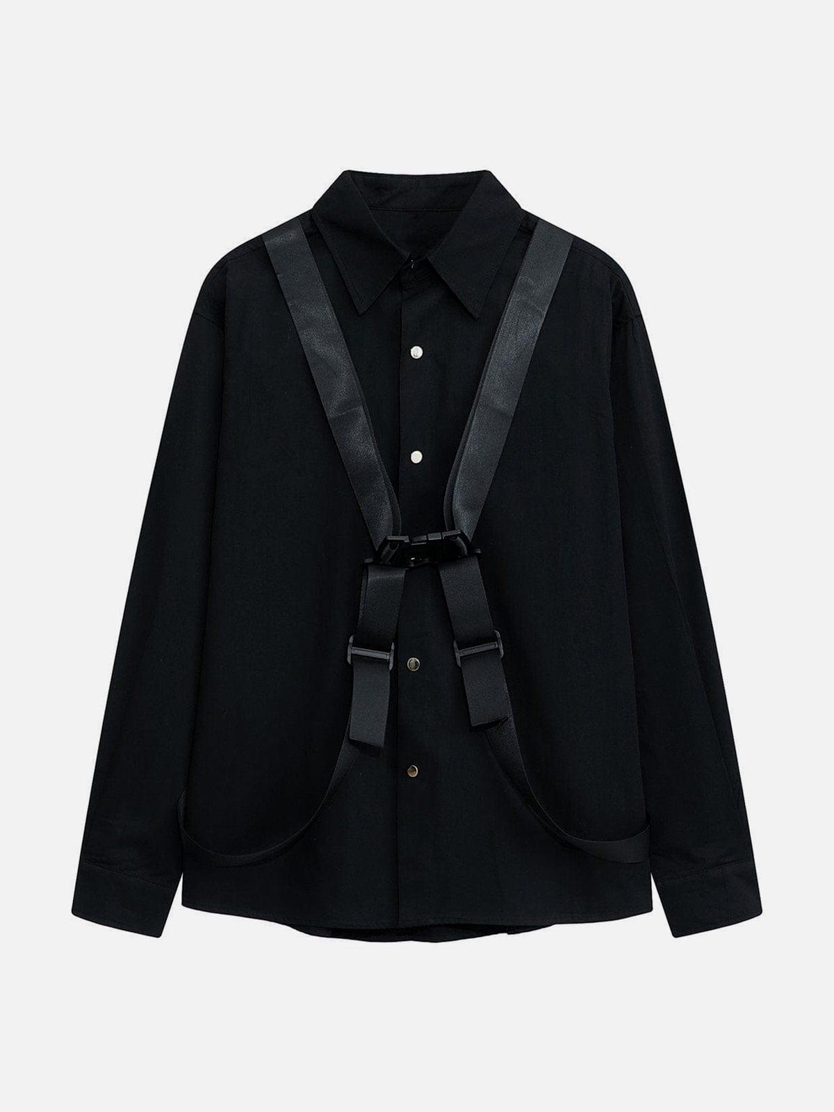 Cross Strap Function Long Sleeve Shirt