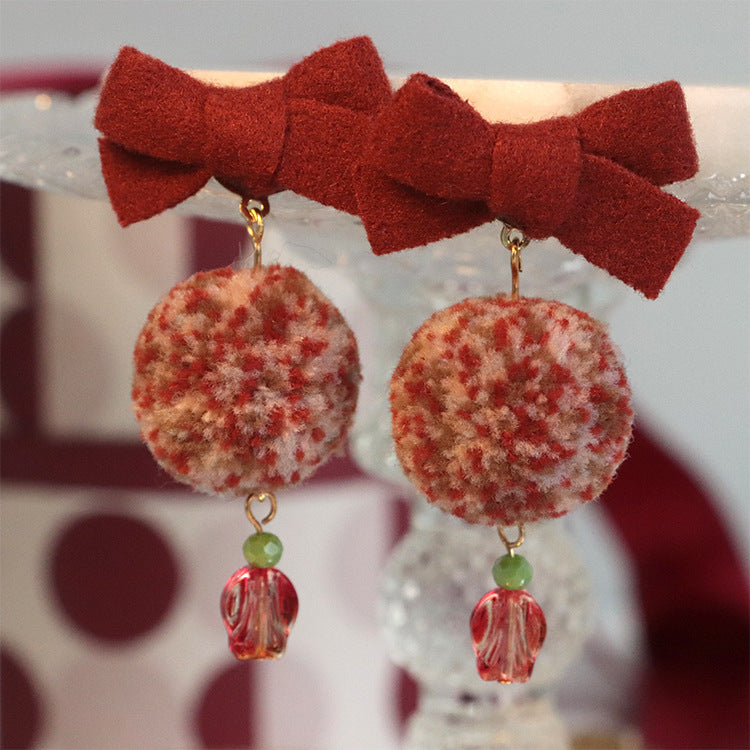 Christmas Girl Bow Earrings