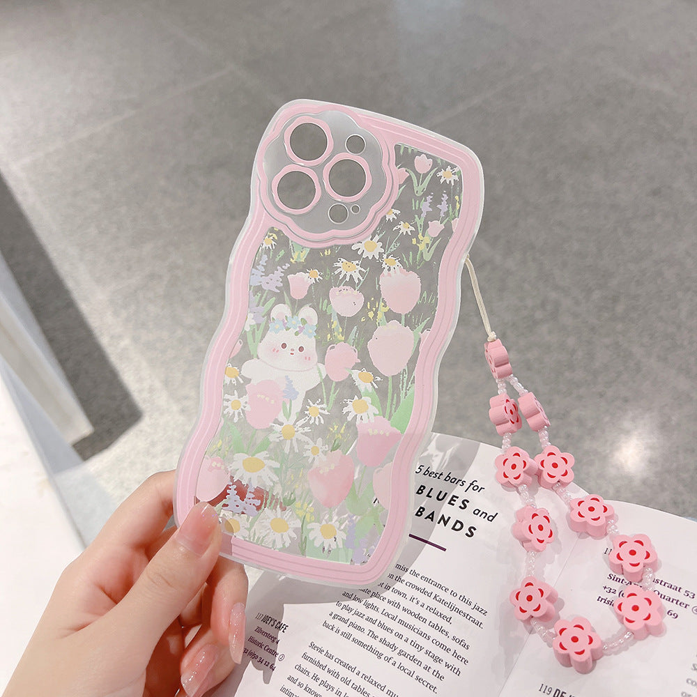 Wavy Flower Bunny Phone Case