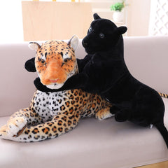 120CM Giant Leopard Jaguar Panther Stuffed Toys Big Size White Tiger Plush Doll Lifelike Animal Pillow Children Christmas Gift