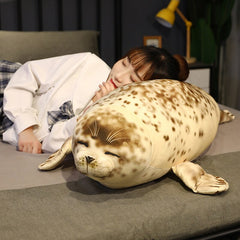 120cm Giant Real Life Sea Lion Plush Toy Soft Stuffed Animal Seal Pillow Simulation Appease Doll Cute Gift for Baby Kids