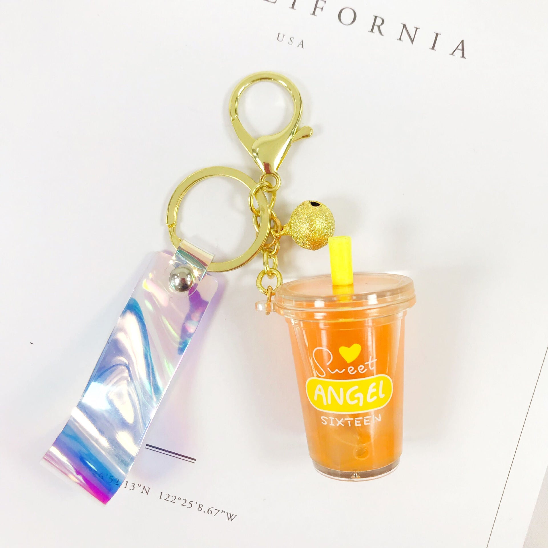 Milk Tea Cup Quicksand Keychain