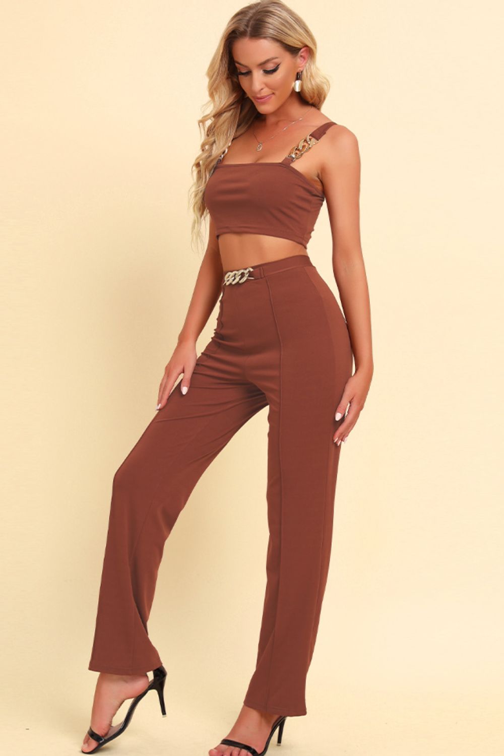 Cropped Cami and Pants Set